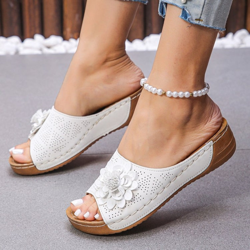 Flora Floral Wedge Sandals | Women's Slip-On Comfort Sandals
