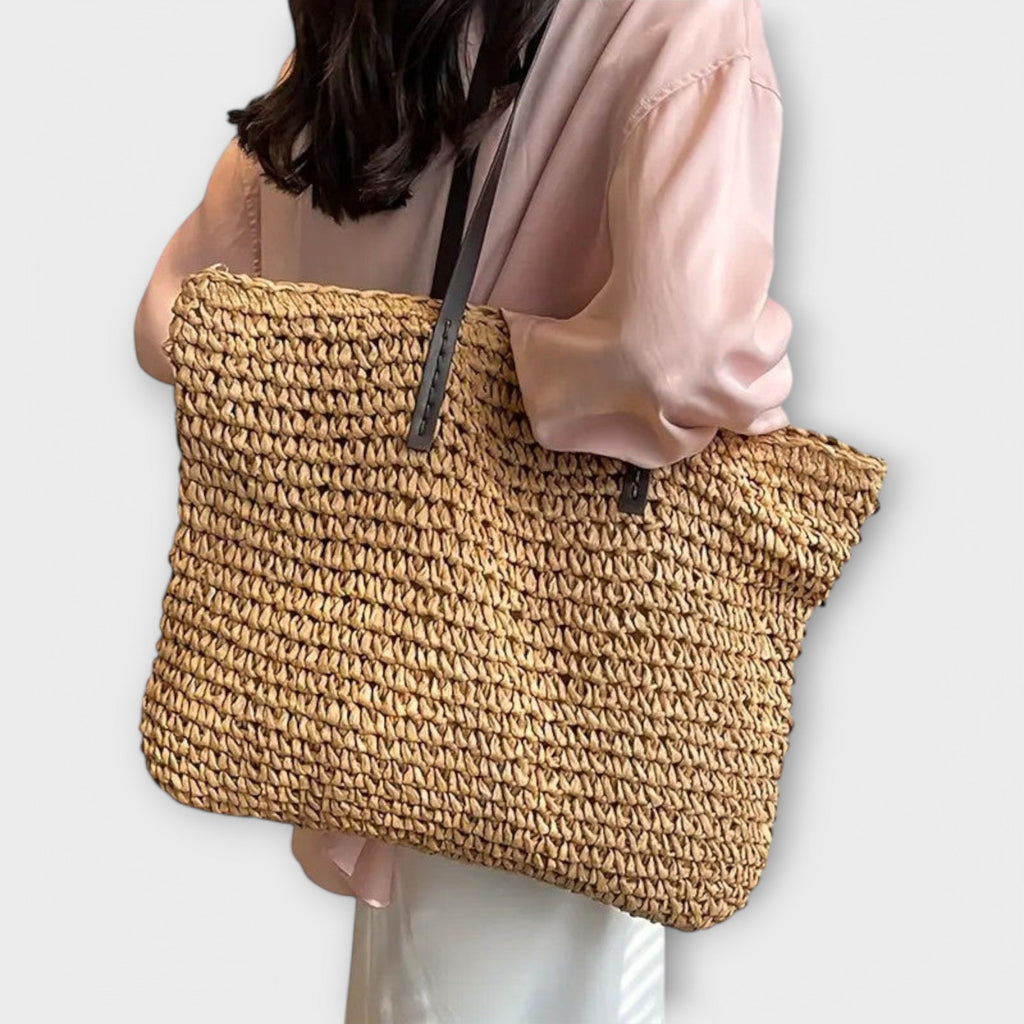 Orianne slouchy crochet weave shoulder tote bag