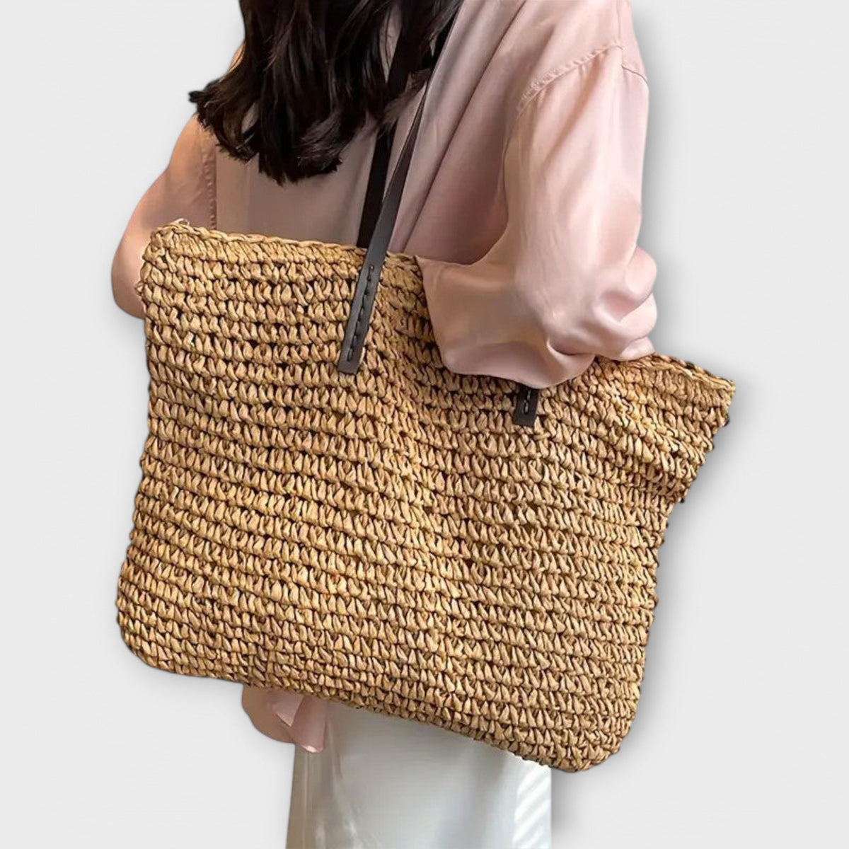 Orianne slouchy crochet weave shoulder tote bag