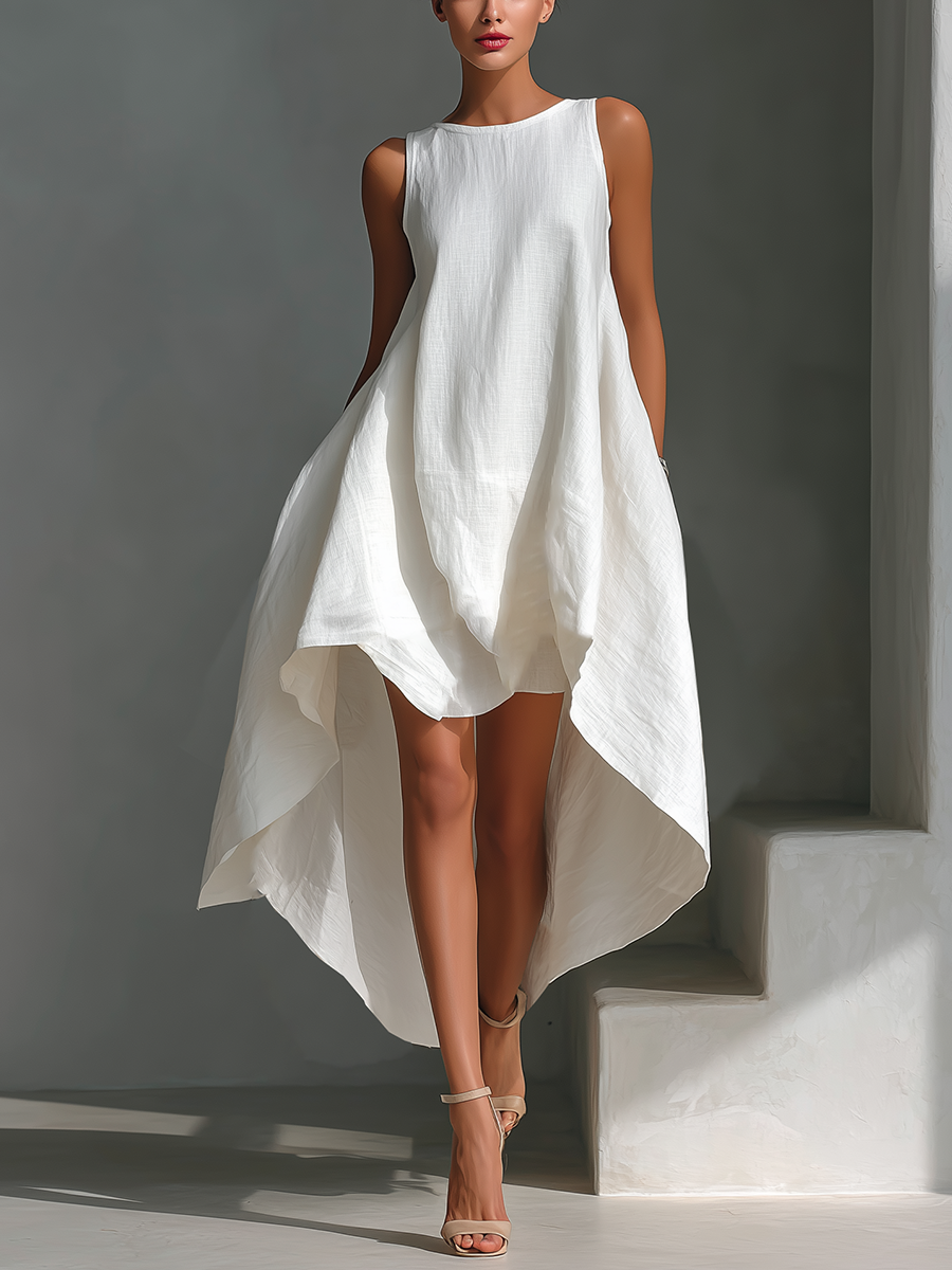 Leila sleeveless high-low dress