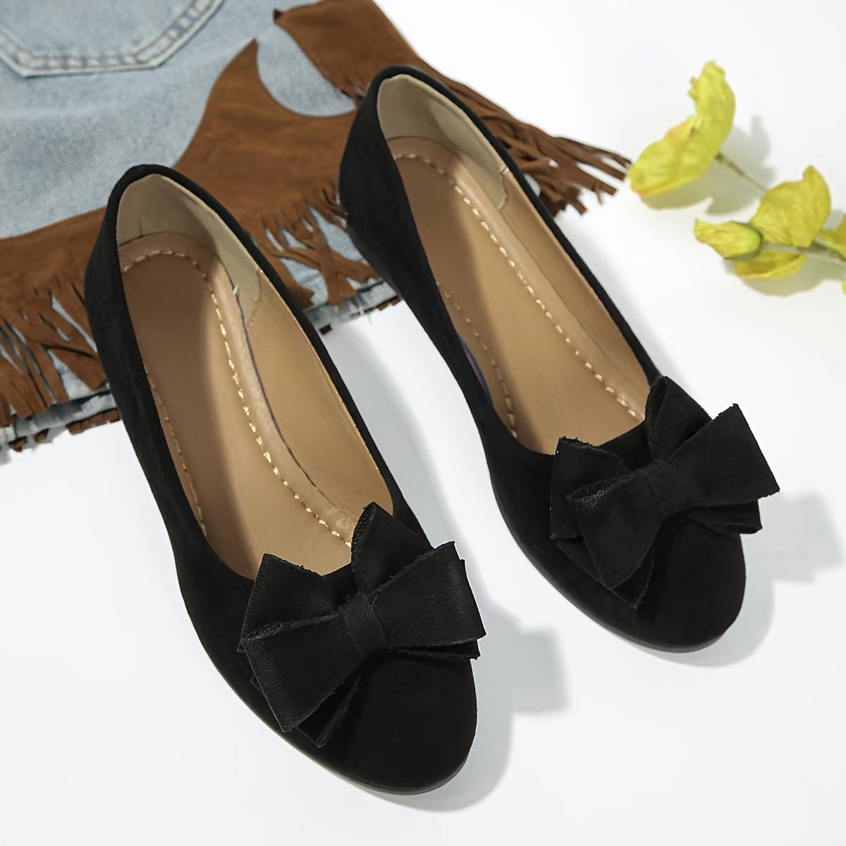 Maisie Wedge Ballet Flats | Women's Bow Slip-On Flats
