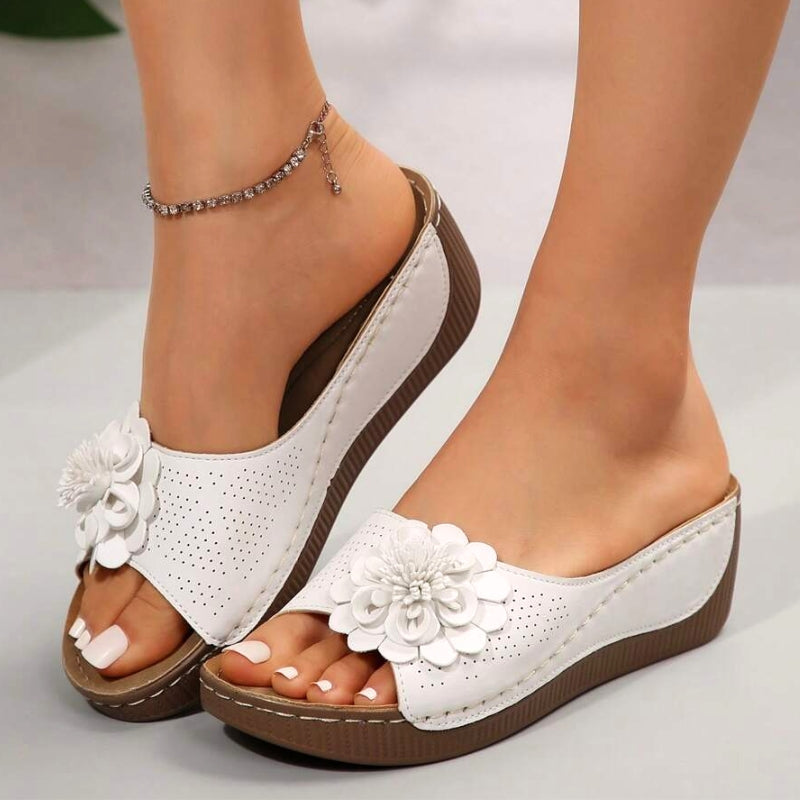 Flora Floral Wedge Sandals | Women's Slip-On Comfort Sandals
