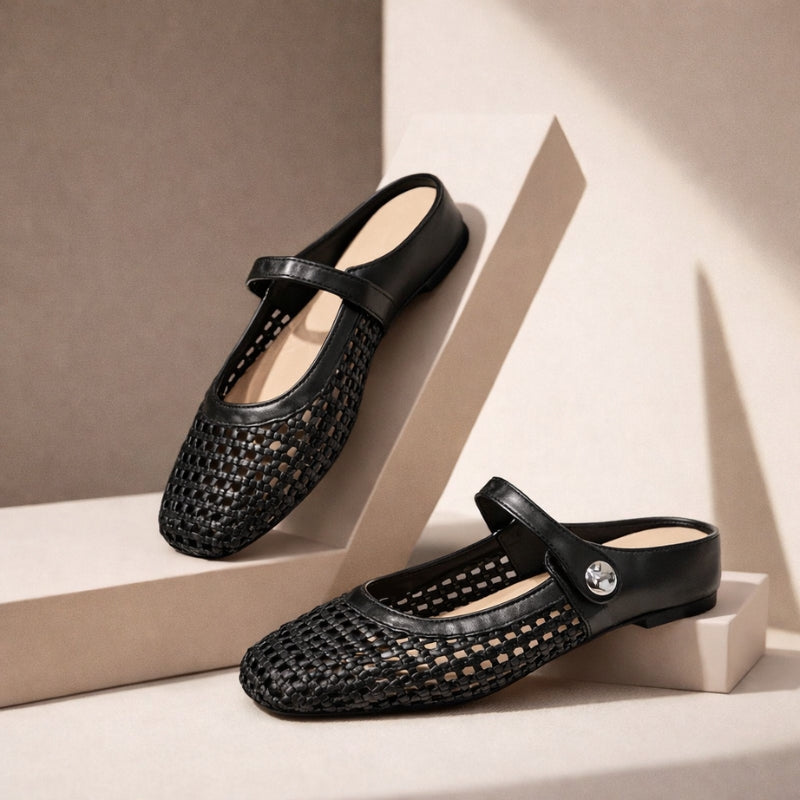 Mira Woven Mule Flats | Women's Mary Jane Slip-On Shoes