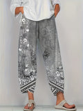 Ursula floral border print cropped harem pants