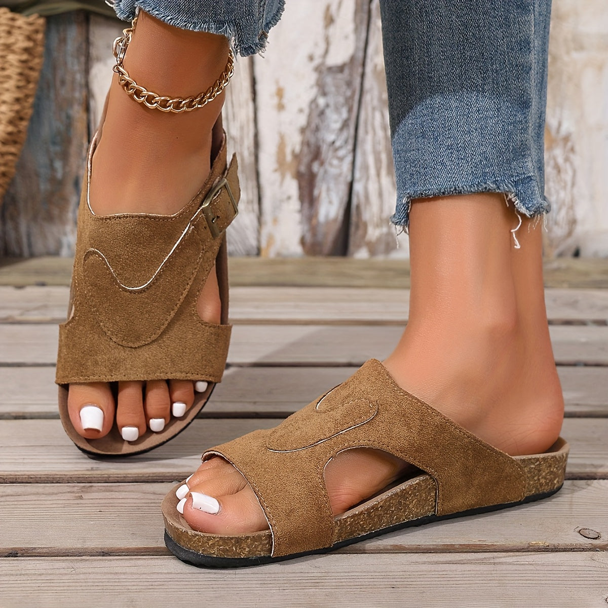 Lidiya Wide-Band Flat Sandals | Women's Slingback Comfort Sandals