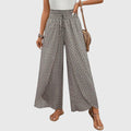 Lucy high-waisted smocked wrap-front palazzo pants
