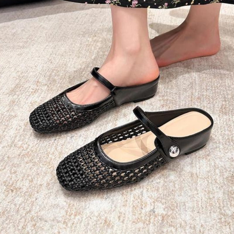 Mira Woven Mule Flats | Women's Mary Jane Slip-On Shoes