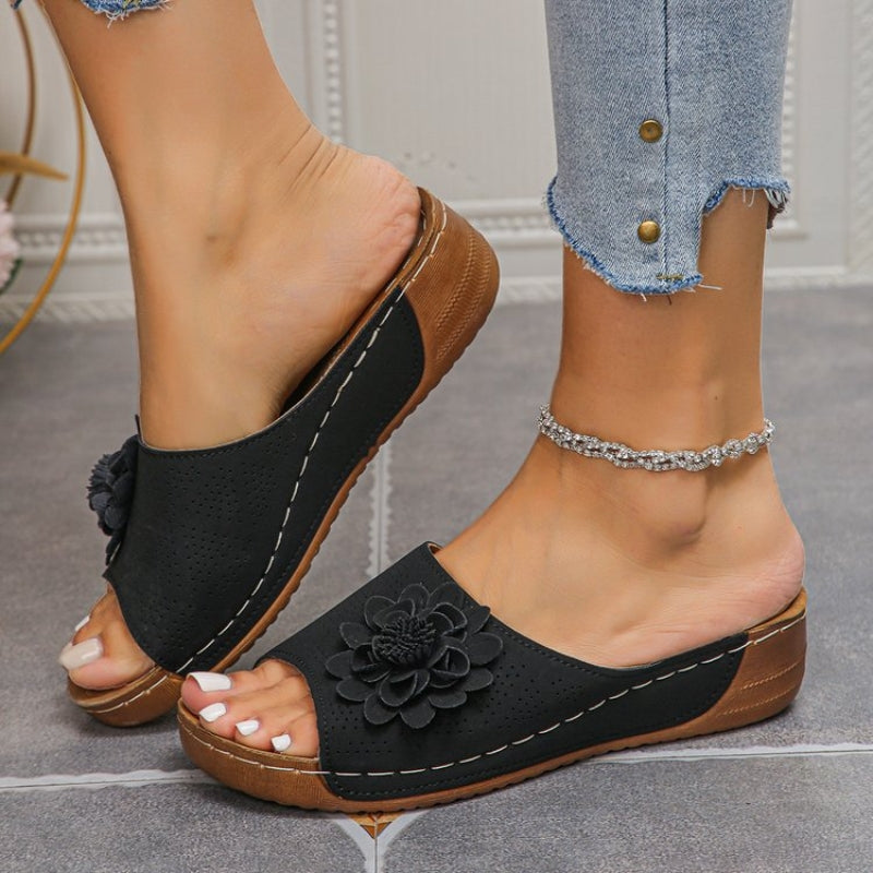 Flora Floral Wedge Sandals | Women's Slip-On Comfort Sandals