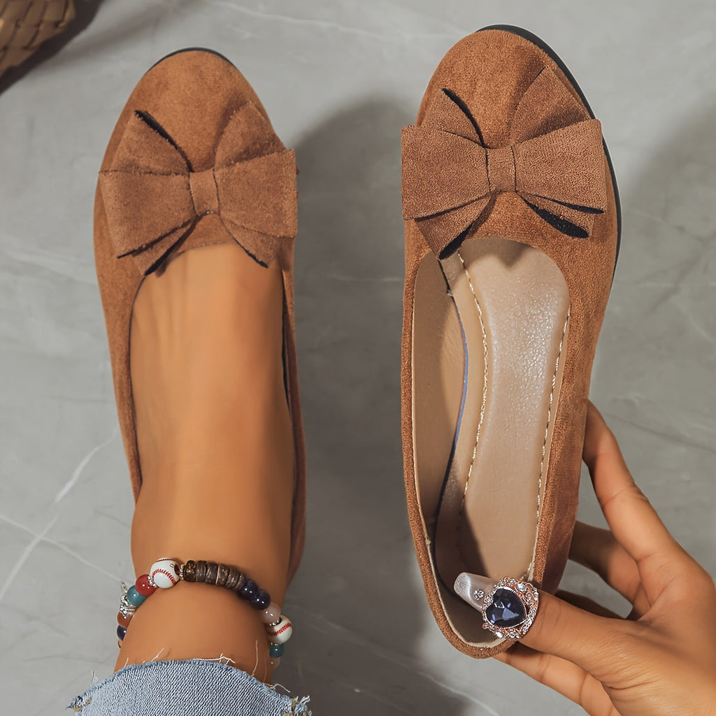 Maisie Wedge Ballet Flats | Women's Bow Slip-On Flats