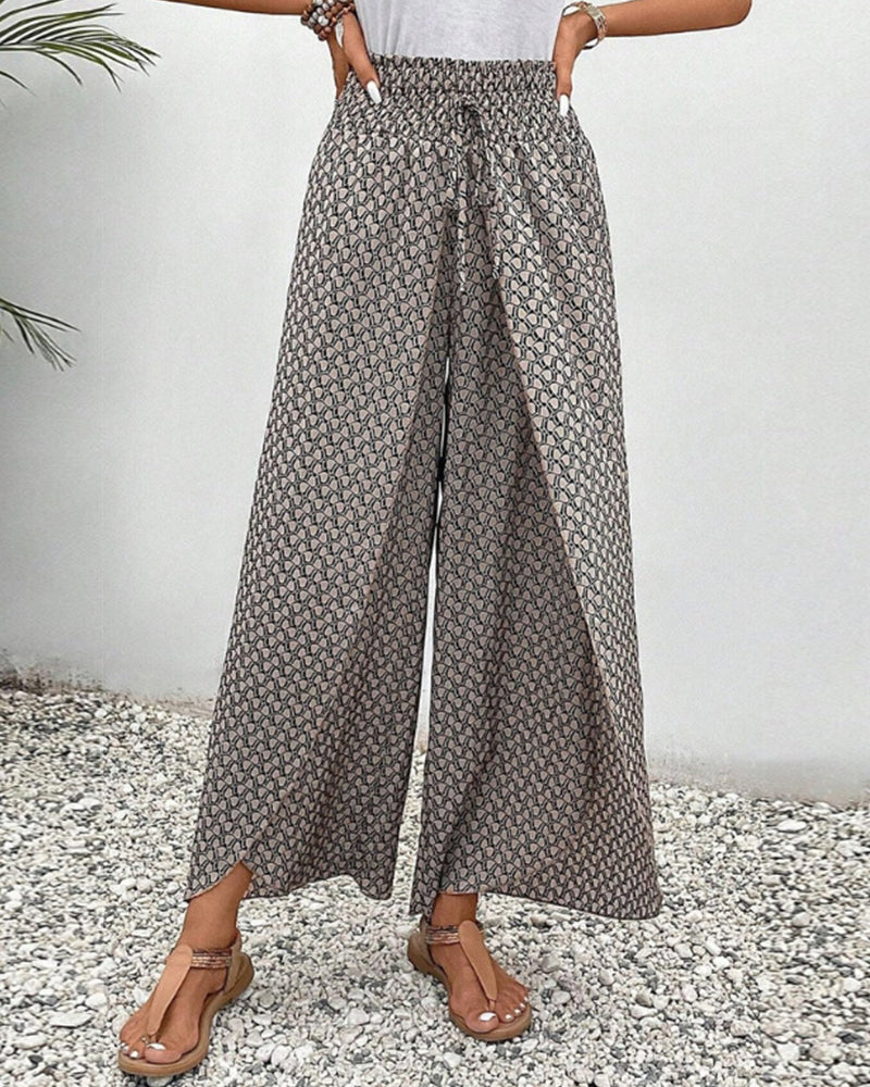 Vera Wide-Leg Pants | Women's Relaxed Printed Trousers