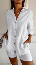 Bettina oversized textured button-up shirt