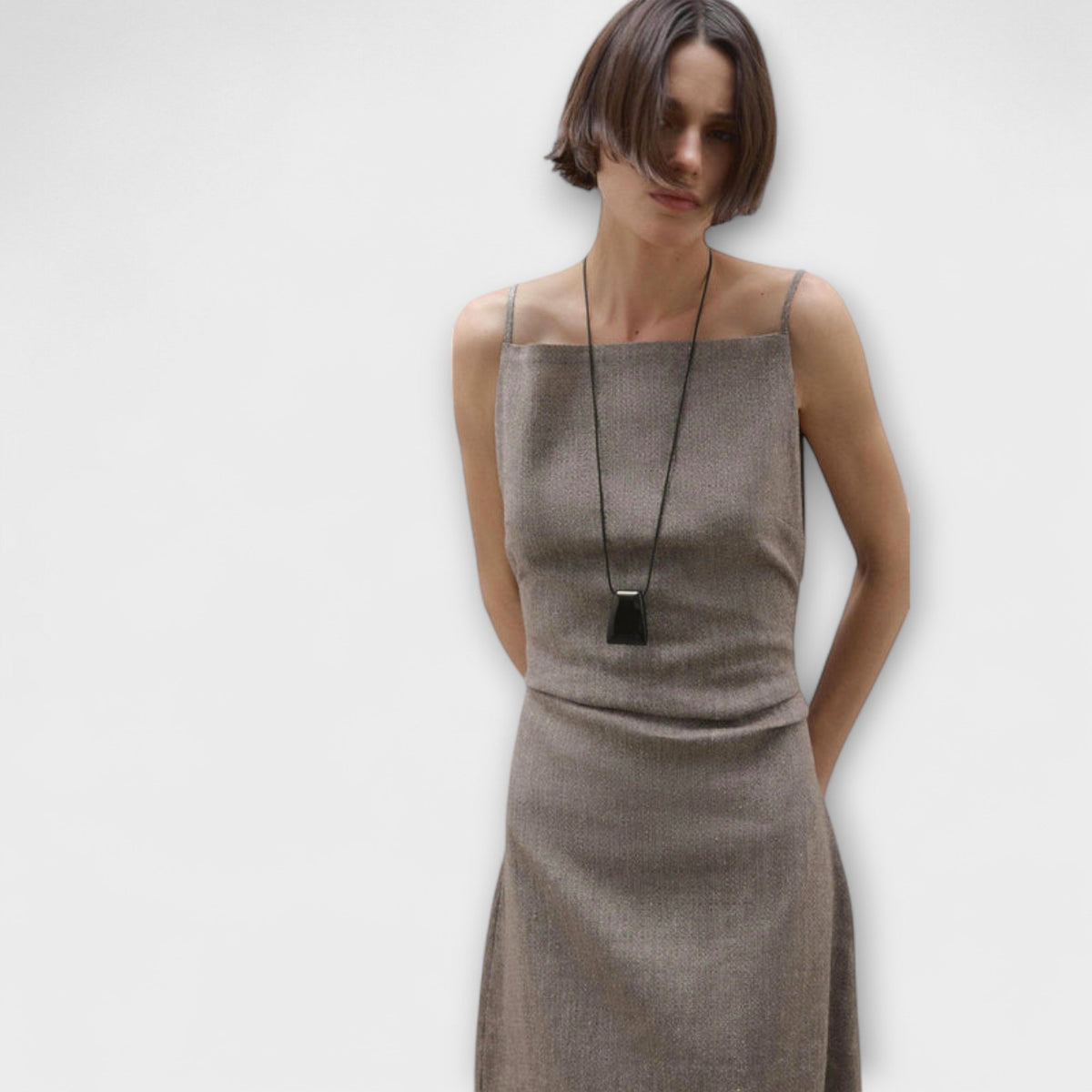 Camille square neck strappy midi dress