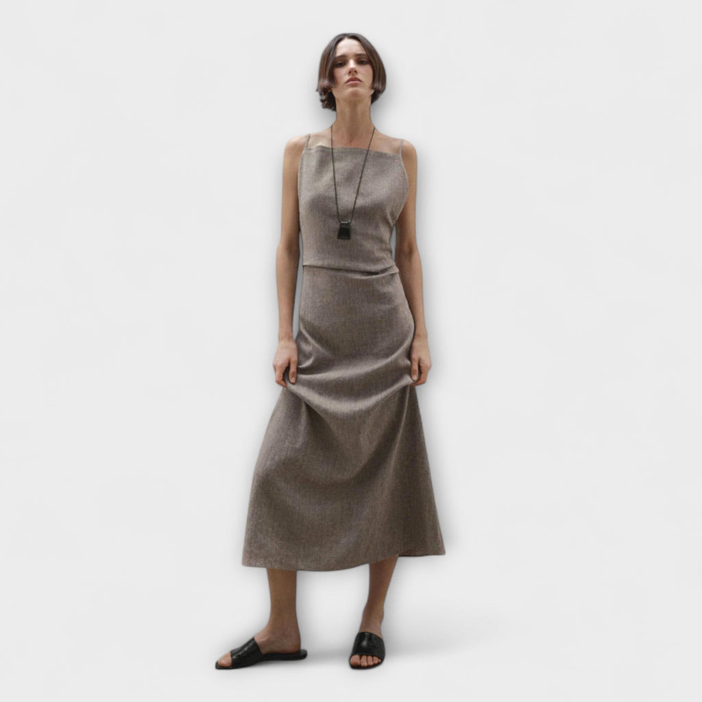 Camille square neck strappy midi dress