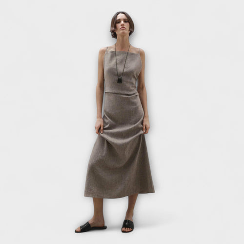Camille square neck strappy midi dress