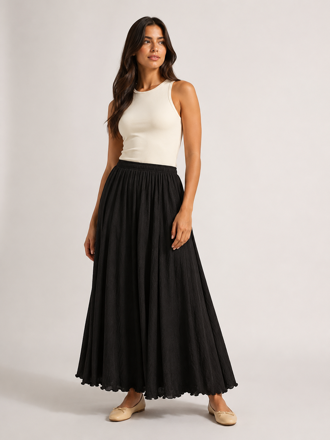 Juliette gathered a-line maxi skirt