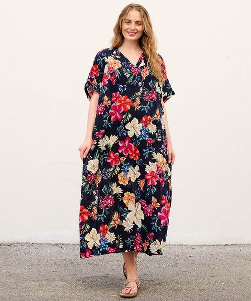 Amelia Floral Kaftan | Women's Relaxed Maxi Kaftan Dress