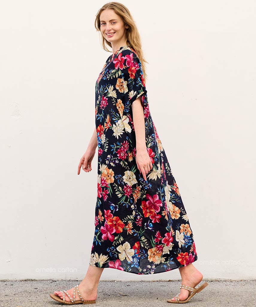 Amelia Floral Kaftan | Women's Relaxed Maxi Kaftan Dress
