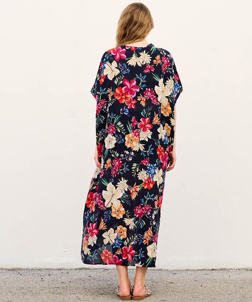 Amelia Floral Kaftan | Women's Relaxed Maxi Kaftan Dress