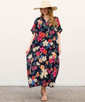 Amelia Floral Kaftan | Women's Relaxed Maxi Kaftan Dress