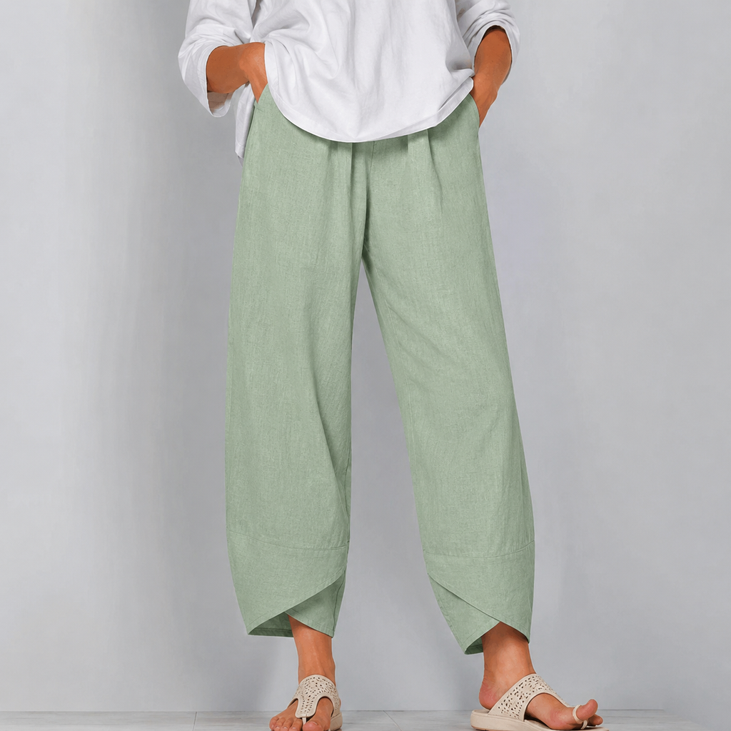 Felicity tulip hem cropped wide-leg pants