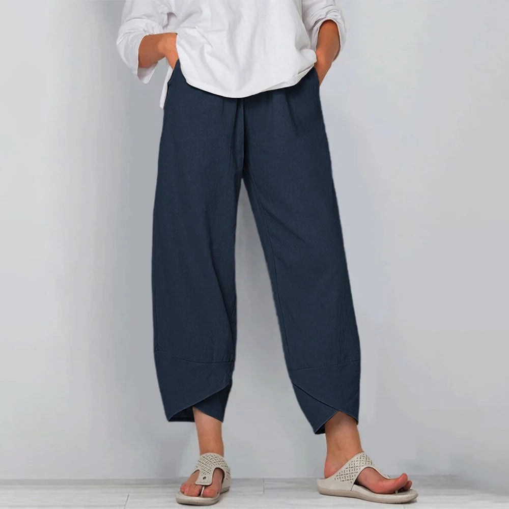 Felicity tulip hem cropped wide-leg pants