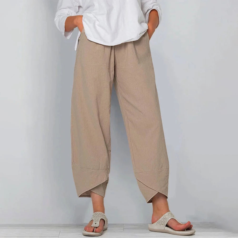 Felicity tulip hem cropped wide-leg pants