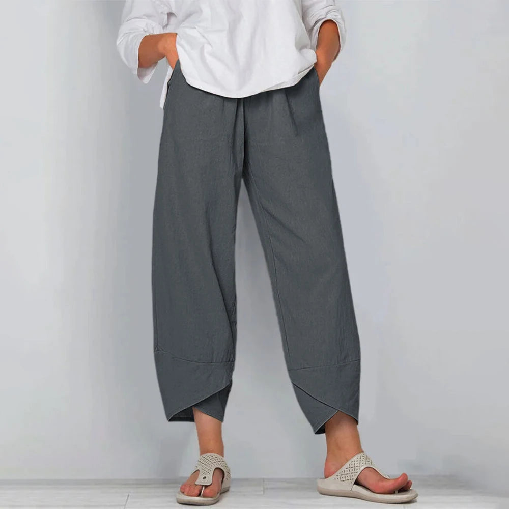 Felicity tulip hem cropped wide-leg pants