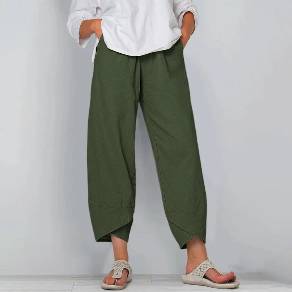 Felicity tulip hem cropped wide-leg pants
