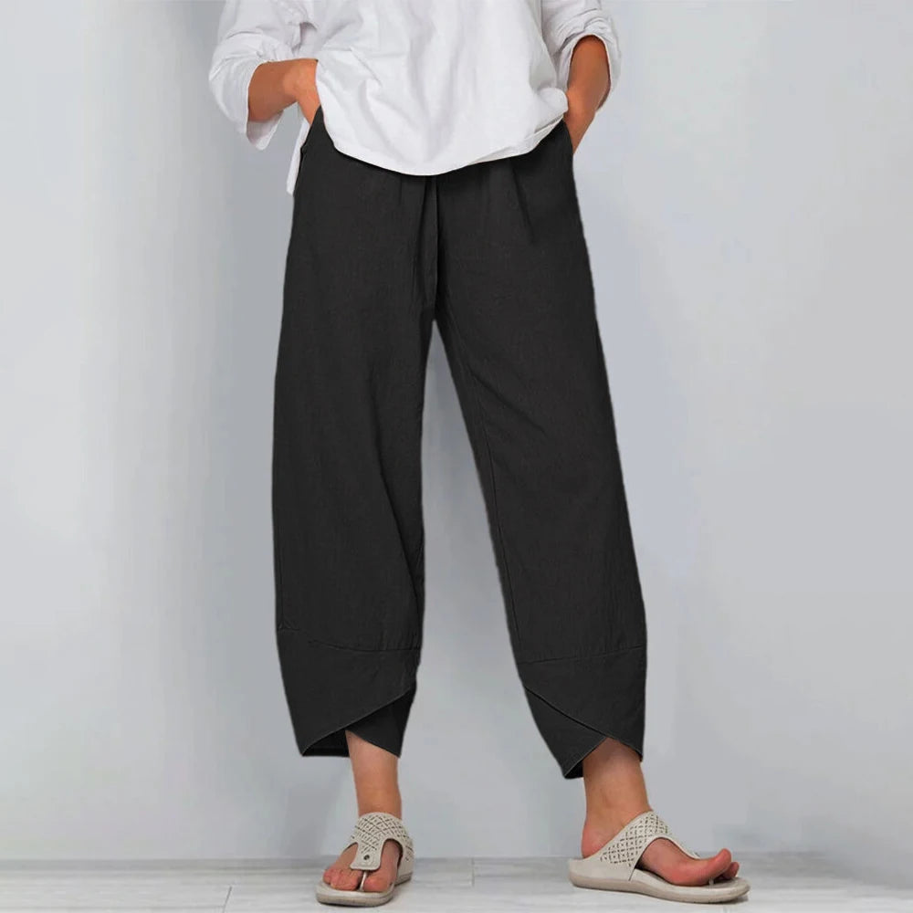 Felicity tulip hem cropped wide-leg pants