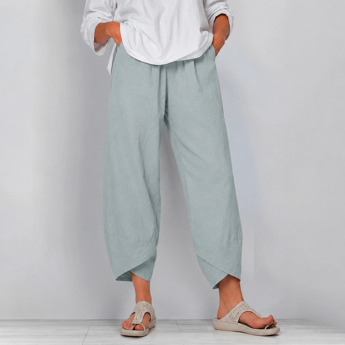 Felicity tulip hem cropped wide-leg pants