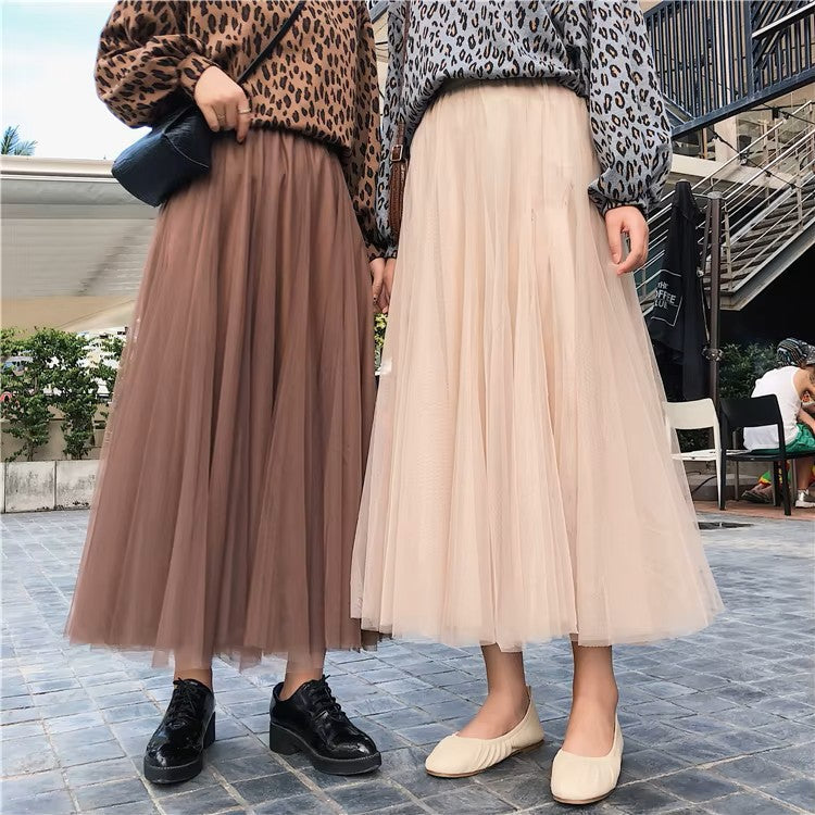 Xanthe high-waisted pleated tulle maxi skirt