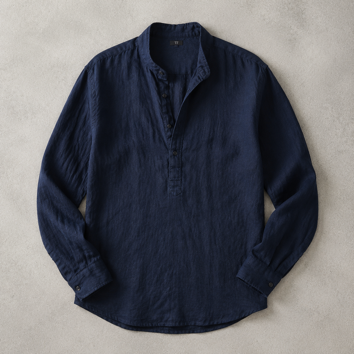 Henrietta band collar popover shirt