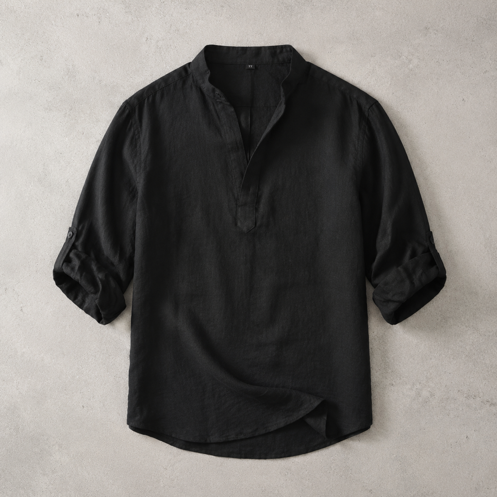 Henrietta band collar popover shirt