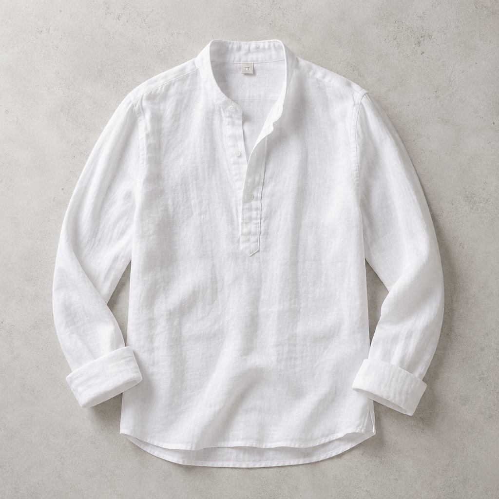 Henrietta band collar popover shirt