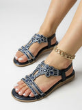 Elina Floral-Trim Flat Sandals | Women's Embellished Slingback Sandals