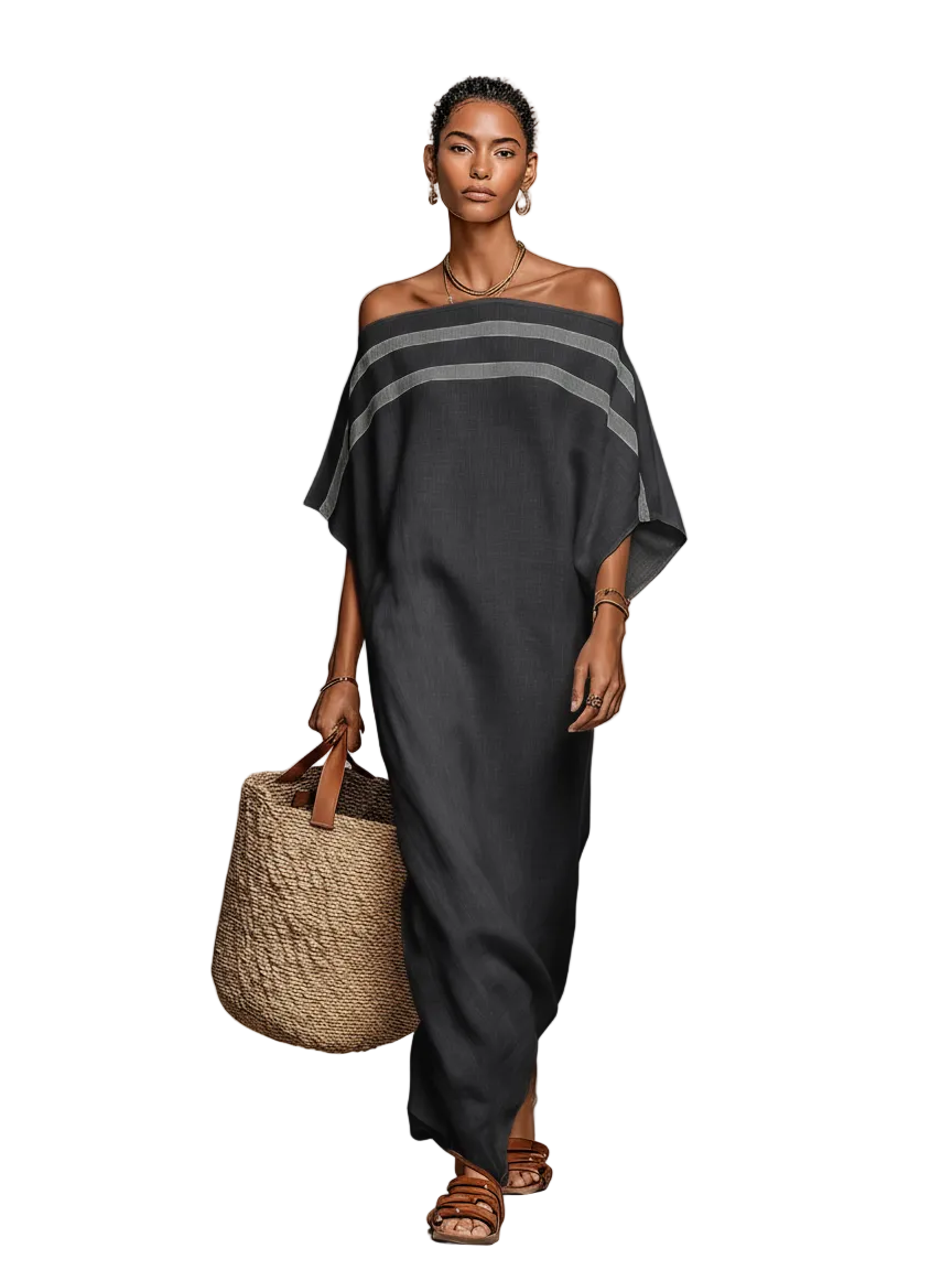 Ingrid off-shoulder batwing maxi dress