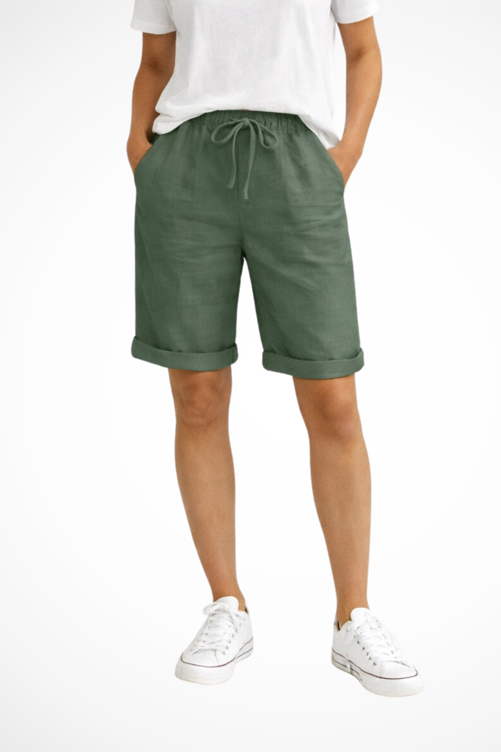Isadora drawstring cuffed bermuda shorts