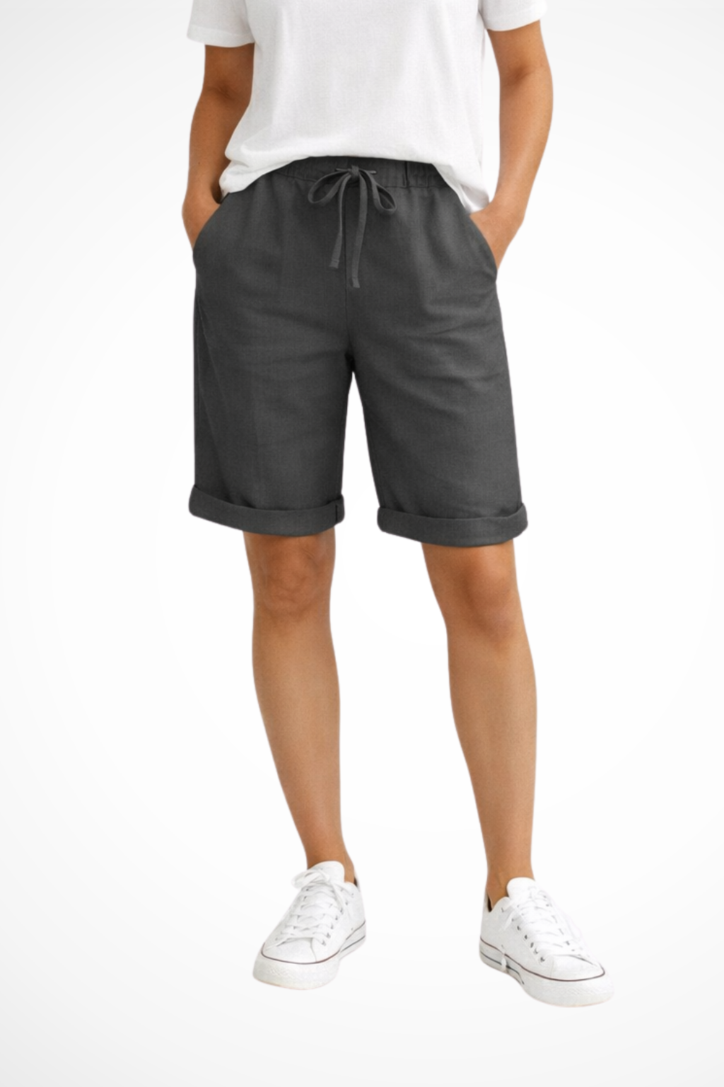 Isadora drawstring cuffed bermuda shorts