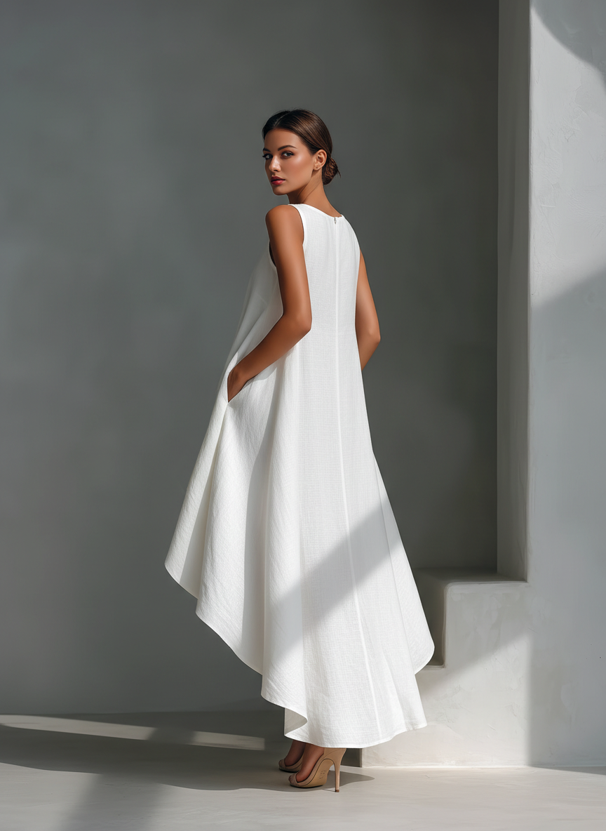 Leila sleeveless high-low dress