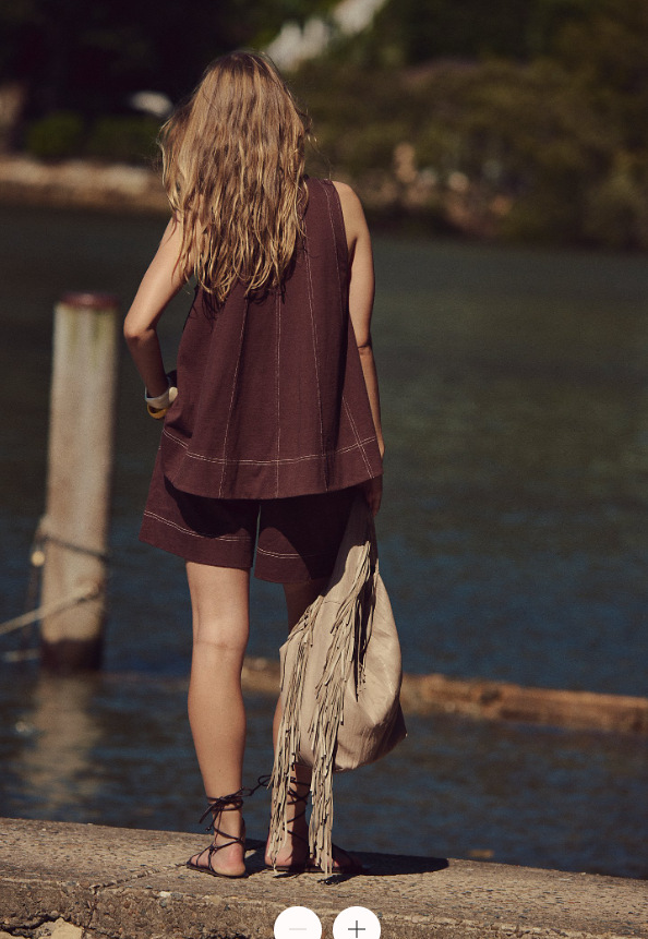 Yara sleeveless swing top and pocket shorts two-piece set