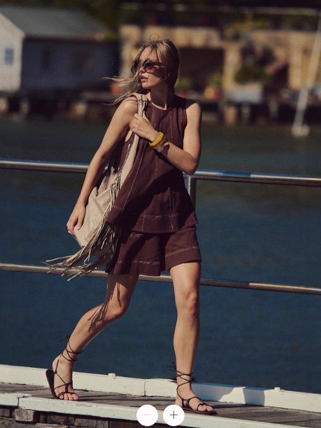 Yara sleeveless swing top and pocket shorts two-piece set