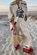 Cecily graphic print shirt and pants set