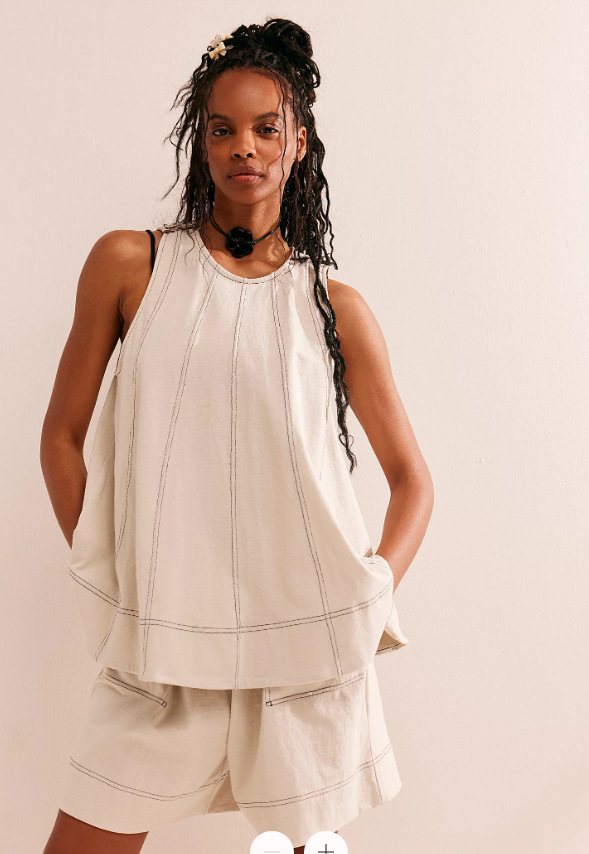 Yara sleeveless swing top and pocket shorts two-piece set