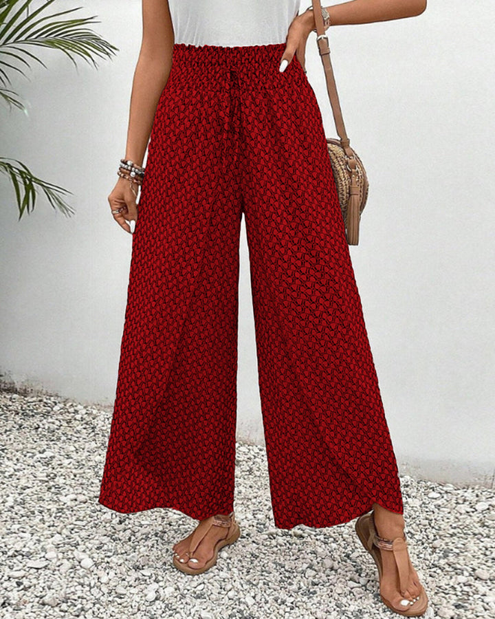 Vera Wide-Leg Pants | Women's Relaxed Printed Trousers