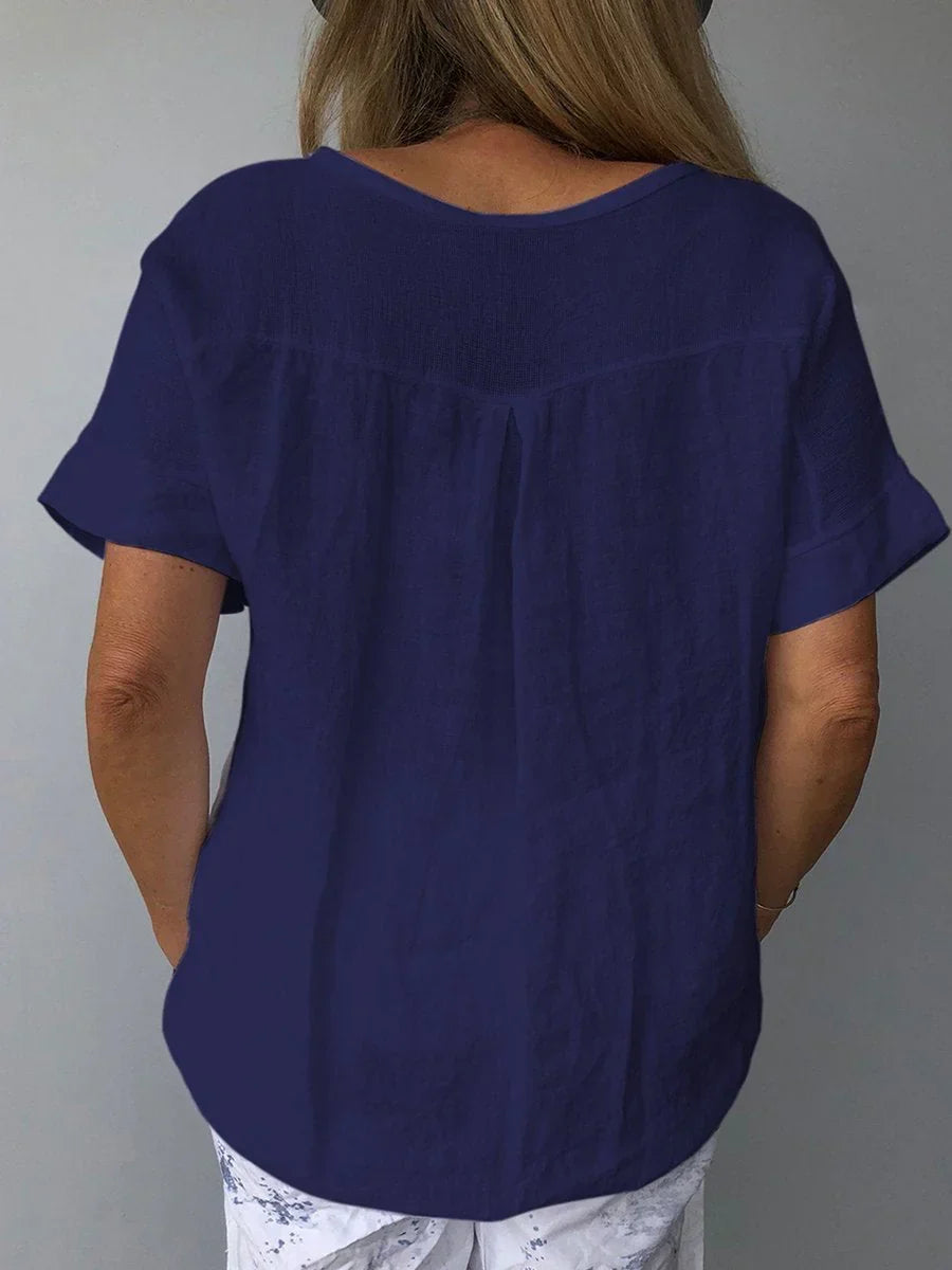 Rosalie relaxed v-neck short sleeve top