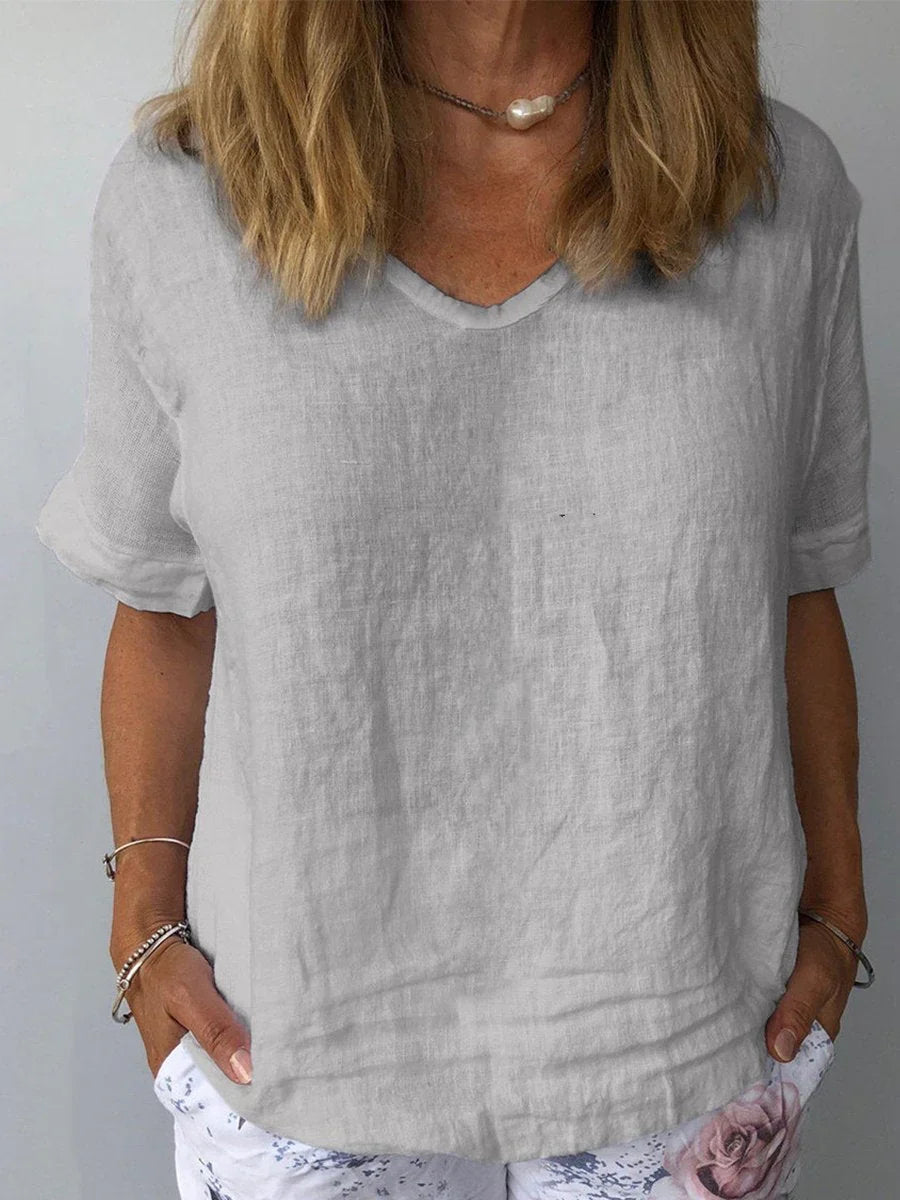 Rosalie relaxed v-neck short sleeve top