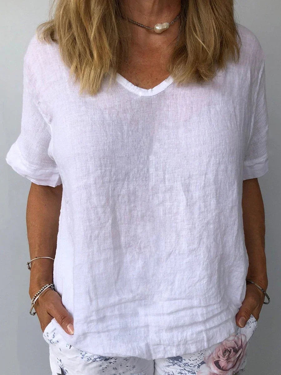 Rosalie relaxed v-neck short sleeve top