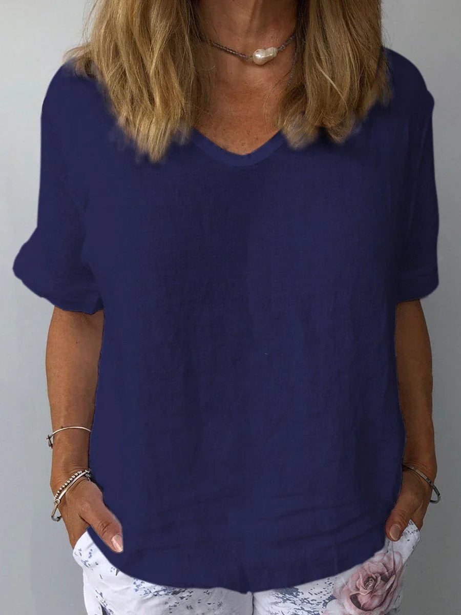 Rosalie relaxed v-neck short sleeve top