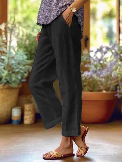 Rosamund relaxed straight-leg cuffed pants