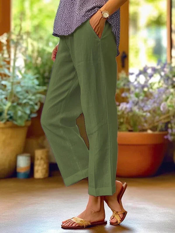 Rosamund relaxed straight-leg cuffed pants